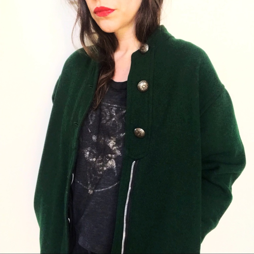 Vintage Emerald Woolen Ski Coat 🎿 - Picture 7 of 7